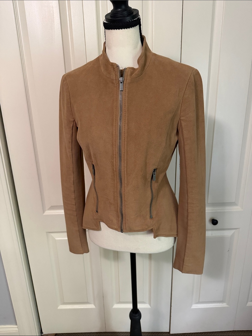 Women's Tan Zip-Front Jacket